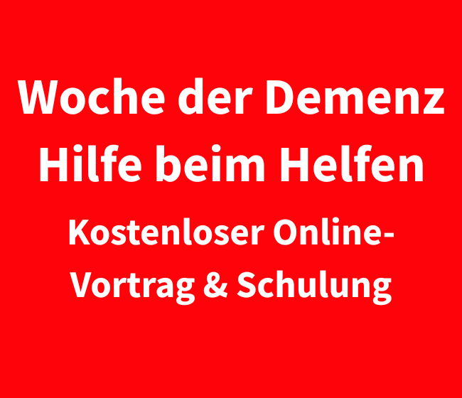Woche der Demenz: Kostenloser Online-Vortrag & Schulung